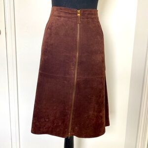 Isaac Mizrahi leather midi skirt